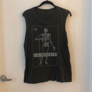 Truly Madly Deeply Gray Tarot Card Muscle Tee Sz M